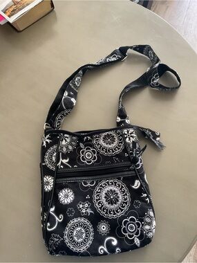 Black Thirty-One Floral Crossbody Bag - Women's Shoulder Bag